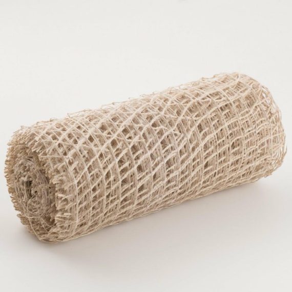 Burlap And Jute Deco Mesh |   10" Jute Check Weave Mesh: Off White (10 Yards) Burlap And Jute Deco Mesh Burlap And Jute Deco Mesh