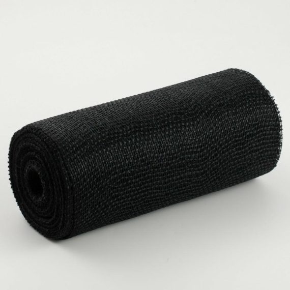 Burlap And Jute Deco Mesh |   10" Jute Net Burlap Ribbon: Black (10 Yards) Burlap And Jute Deco Mesh Black