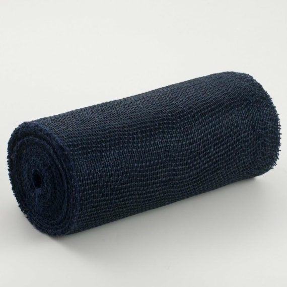 Burlap And Jute Deco Mesh |   10" Jute Net Burlap Ribbon: Navy Blue (10 Yards) Burlap And Jute Deco Mesh Blue,Navy