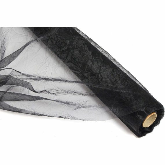 Crinkle Sheer |   24" Crinkle Sheer Fabric Roll: Black (10 Yards) Crinkle Sheer Black