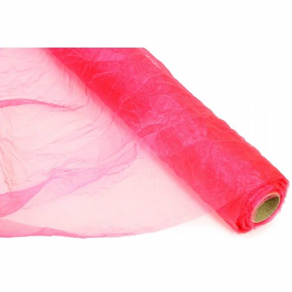 Crinkle Sheer |   24" Crinkle Sheer Fabric Roll: Hot Pink (10 Yards) Crinkle Sheer Crinkle Sheer