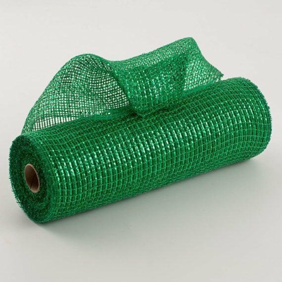 Fabric Mesh |   10" Fabric Mesh: Metallic Emerald Deco Mesh Emerald Green