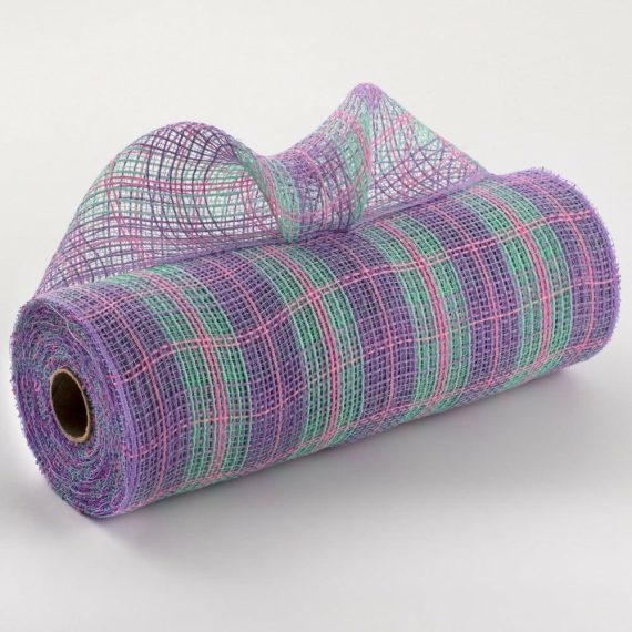 Fabric Mesh |   10" Mini Plaid Mesh: Lavender, Mint, Light Pink Deco Mesh Fabric Mesh