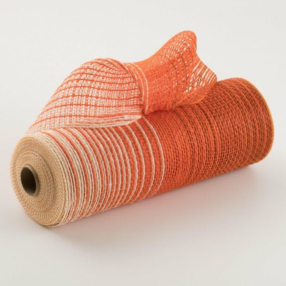 Fabric Mesh |   10" Ombré Mesh: Rust, Orange, Cream Deco Mesh Cream,Ivory,Rust,Orange