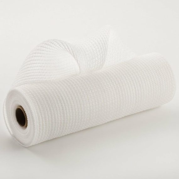 Fabric Mesh |   10" Stripe Fabric Mesh: White Deco Mesh Fabric Mesh