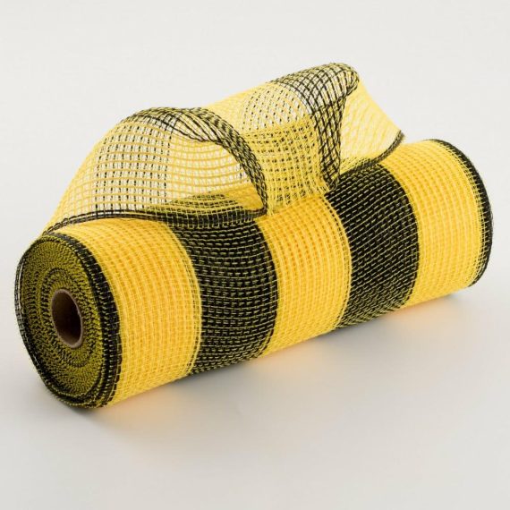 Fabric Mesh |   10" Wide Stripe Fabric Mesh: Yellow & Black Deco Mesh Black,Yellow