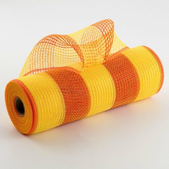 Fabric Mesh |   10" Wide Stripe Fabric Mesh: Yellow & Orange Deco Mesh Fabric Mesh