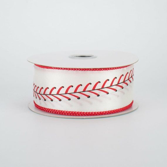 Fabric Ribbon |   1.5" Baseball Stitching Ribbon (10 Yards) Fabric Ribbon Fabric Ribbon