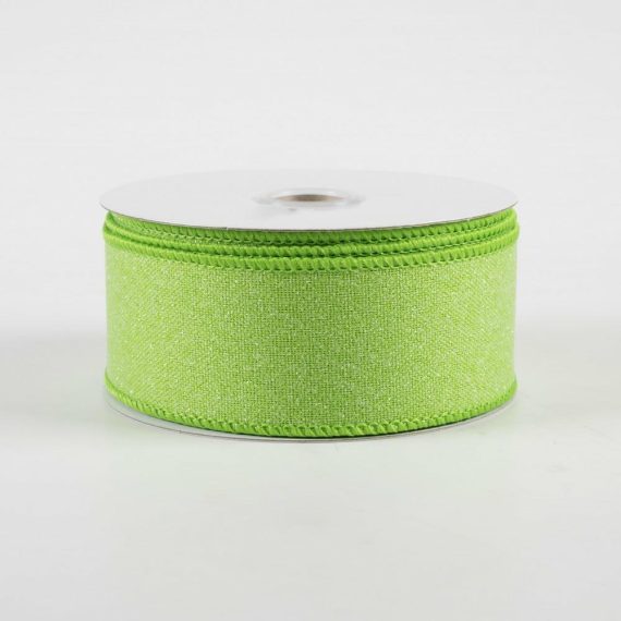 Fabric Ribbon |   1.5" Crystal Shine Ribbon: Fresh Green (10 Yards) Fabric Ribbon Fabric Ribbon