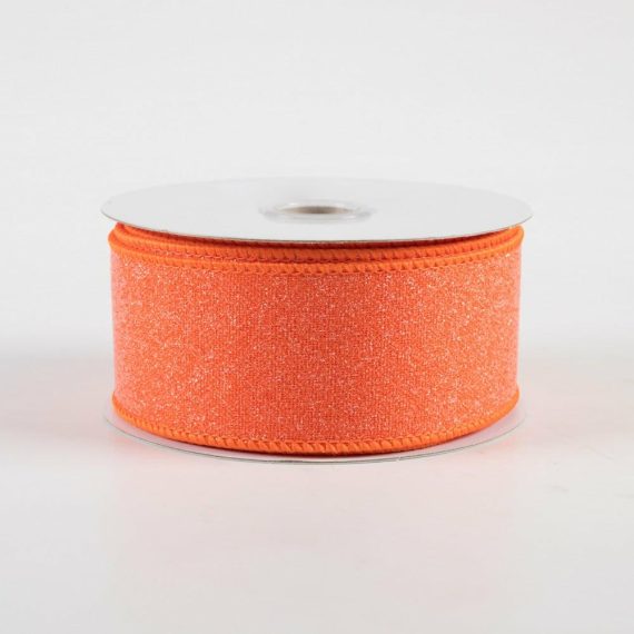 Fabric Ribbon |   1.5" Crystal Shine Ribbon: Orange (10 Yards) Fabric Ribbon Fabric Ribbon