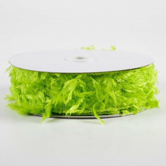 Fabric Ribbon |   1.5" Furry Fabric Ribbon: Lime Green (10 Yards) Fabric Ribbon Fabric Ribbon