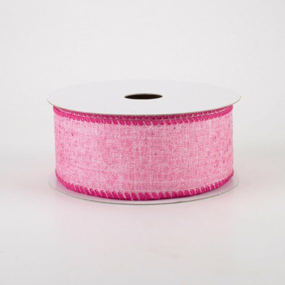 Fabric Ribbon |   1.5" Glitter Printed Muslin Ribbon: Pink (10 Yards) Fabric Ribbon Fabric Ribbon