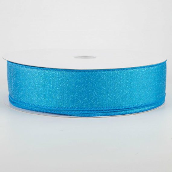 Fabric Ribbon |   1.5" Iridescent Glitter Misted Satin Ribbon: Turquoise (50 Yards) Fabric Ribbon Blue,Turquoise