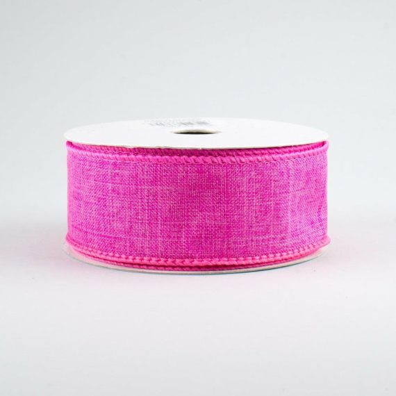 Fabric Ribbon |   1.5" Royal Canvas Ribbon: Fuchsia Pink (10 Yards) Fabric Ribbon Fabric Ribbon