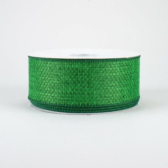 Fabric Ribbon |   1.5" Royal Faux Burlap Ribbon: Emerald Green (10 Yards) Fabric Ribbon Emerald Green