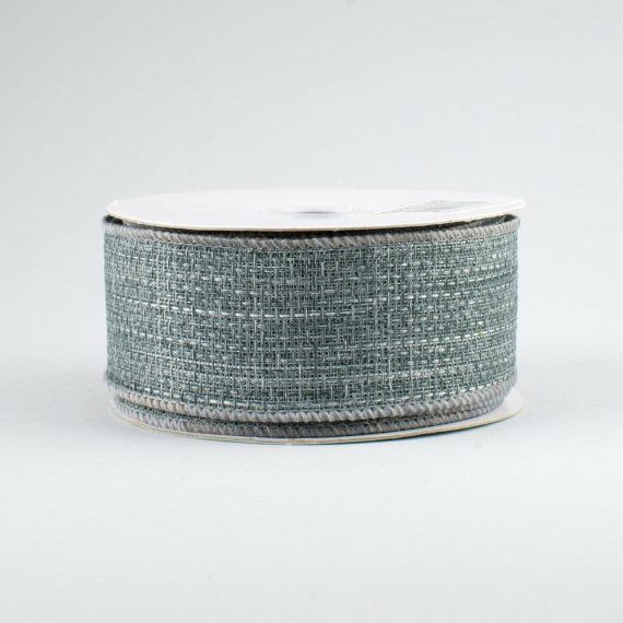 Fabric Ribbon |   1.5" Royal Faux Burlap Ribbon: Grey (10 Yards) Fabric Ribbon Fabric Ribbon