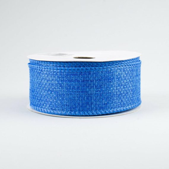 Fabric Ribbon |   1.5" Royal Faux Burlap Ribbon: Royal Blue (10 Yards) Fabric Ribbon Fabric Ribbon