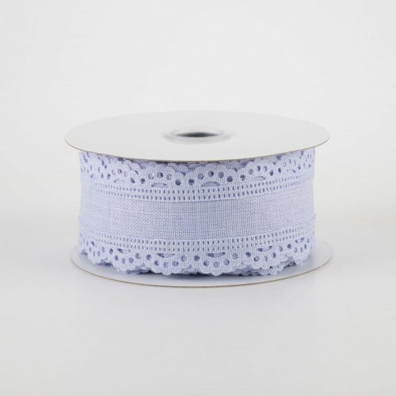 Fabric Ribbon |   1.5" Scalloped Edge Ribbon: Light Lavender (10 Yards) Fabric Ribbon Fabric Ribbon