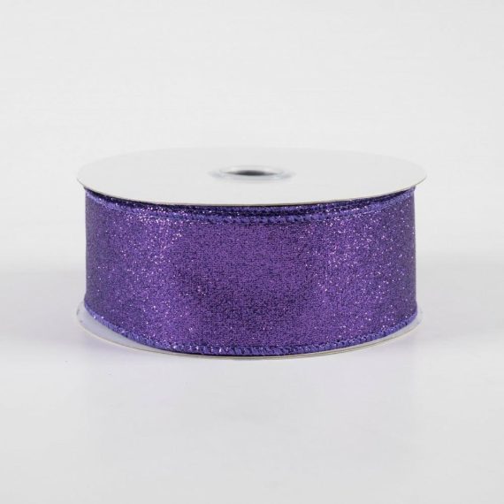 Fabric Ribbon |   1.5" Shimmer Glitter Ribbon: Purple (10 Yards) Fabric Ribbon Fabric Ribbon