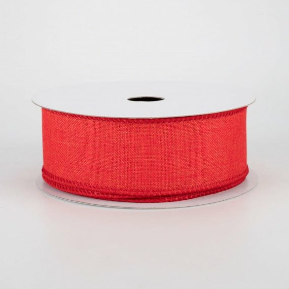 Fabric Ribbon |   1.5" Shiny Canvas Ribbon: Red (10 Yards) Fabric Ribbon Fabric Ribbon