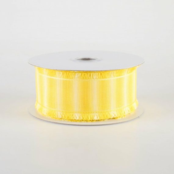 Fabric Ribbon |   1.5" Two-Tone Fuzzy Edge Ribbon: Yellow (10 Yards) Fabric Ribbon Fabric Ribbon