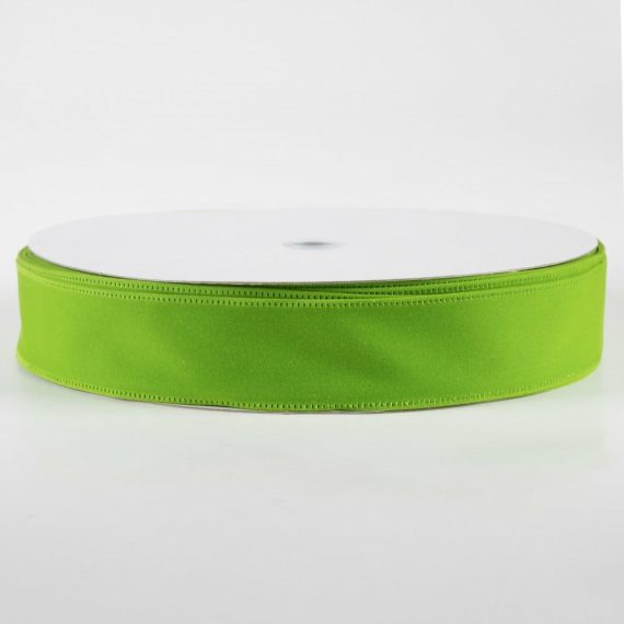 Fabric Ribbon |   1.5" Velvet Ribbon: Lime (50 Yards) Fabric Ribbon Fabric Ribbon