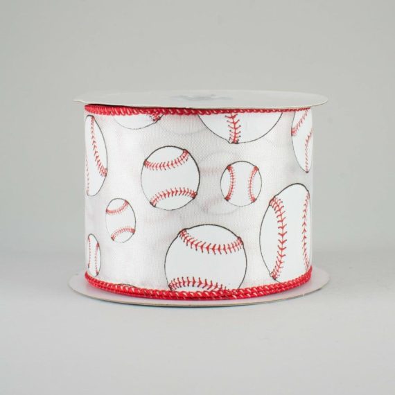 Fabric Ribbon |   2.5" Baseball Ribbon (10 Yards) Fabric Ribbon Fabric Ribbon