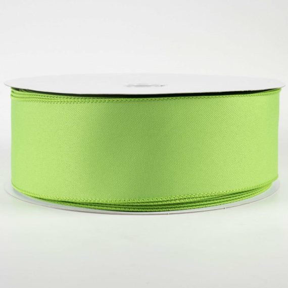 Fabric Ribbon |   2.5" Diagonal Weave Fabric Ribbon: Lime Green (50 Yards) Fabric Ribbon Fabric Ribbon