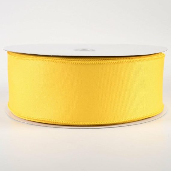 Fabric Ribbon |   2.5" Diagonal Weave Fabric Ribbon: Yellow (50 Yards) Fabric Ribbon Fabric Ribbon