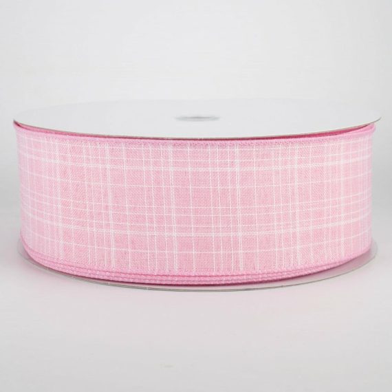 Fabric Ribbon |   2.5" Estelle Textured Linen Ribbon: Pink (50 Yards) Fabric Ribbon Fabric Ribbon