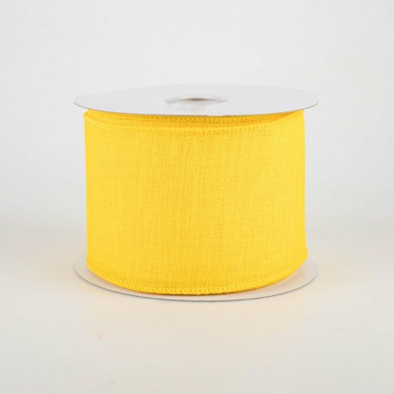 Fabric Ribbon |   2.5" Gauze Ribbon: Bright Yellow (10 Yards) Fabric Ribbon Fabric Ribbon