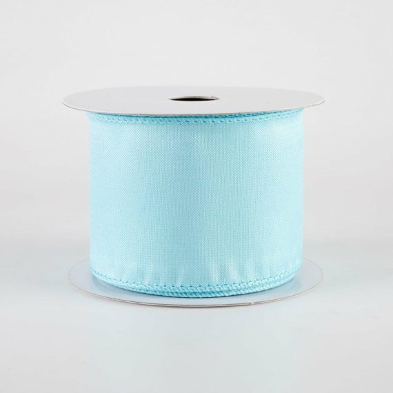 Fabric Ribbon |   2.5" Lala Iridescent Solid Ribbon: Aqua Blue (10 Yards) Fabric Ribbon Aqua Blue