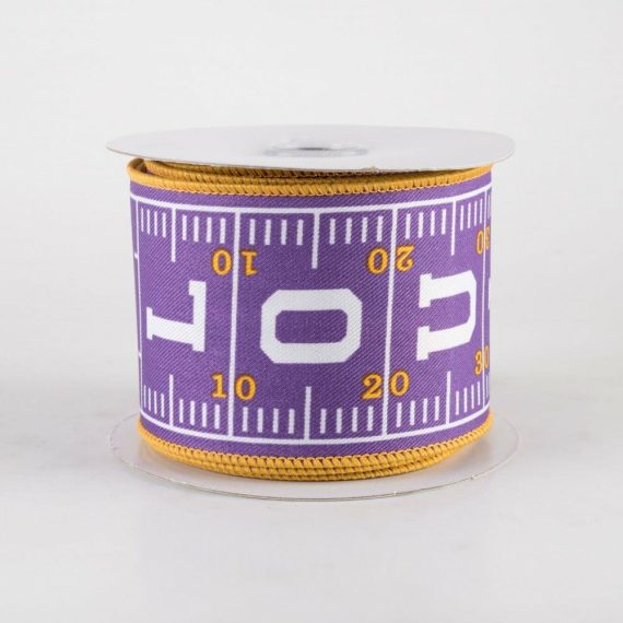 Fabric Ribbon |   2.5" Louisiana Football Field Ribbon: Purple & Gold (10 Yards) Fabric Ribbon Fabric Ribbon