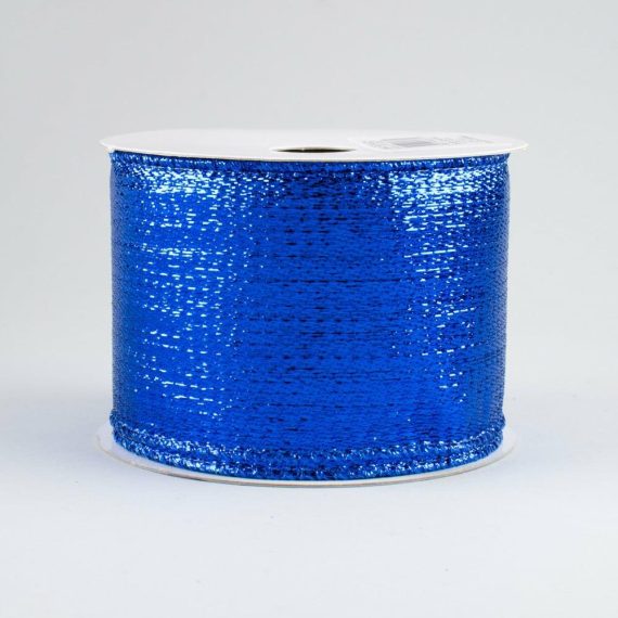 Fabric Ribbon |   2.5" Metallic Lamé Ribbon: Royal Blue (10 Yards) Fabric Ribbon Fabric Ribbon