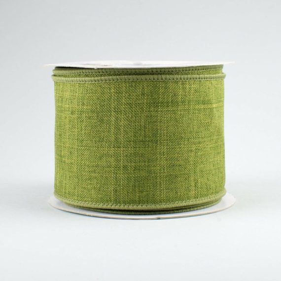 Fabric Ribbon |   2.5" Royal Canvas Ribbon: Moss Green (10 Yards) Fabric Ribbon Fabric Ribbon