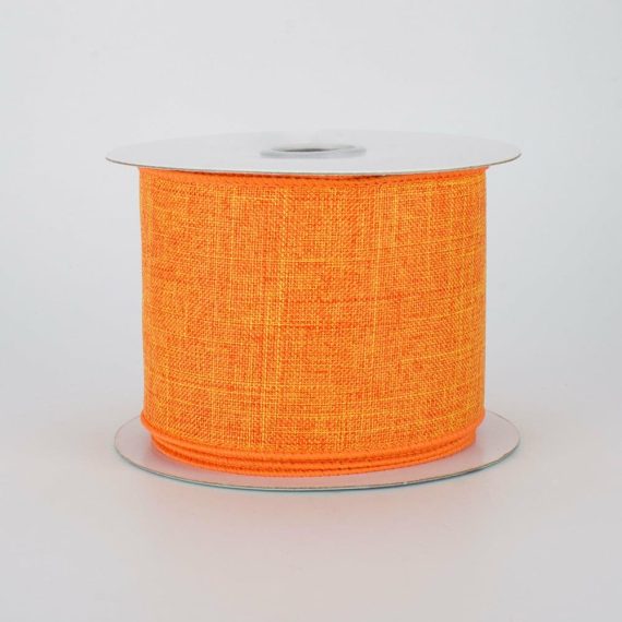 Fabric Ribbon |   2.5" Royal Canvas Ribbon: Orange (10 Yards) Fabric Ribbon Fabric Ribbon