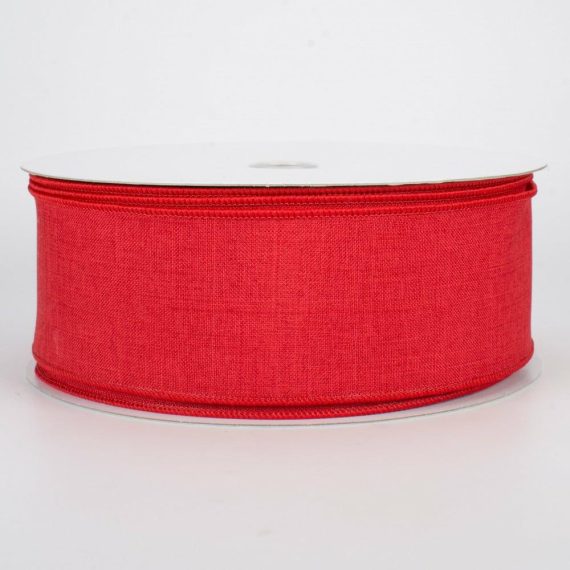 Fabric Ribbon |   2.5" Royal Canvas Ribbon: Red (50 Yards) Fabric Ribbon Fabric Ribbon