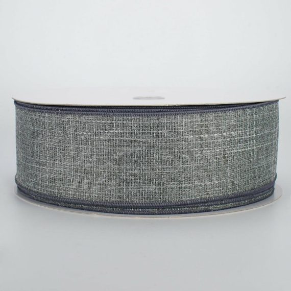 Fabric Ribbon |   2.5" Royal Faux Burlap Ribbon: Grey (50 Yards) Fabric Ribbon Fabric Ribbon