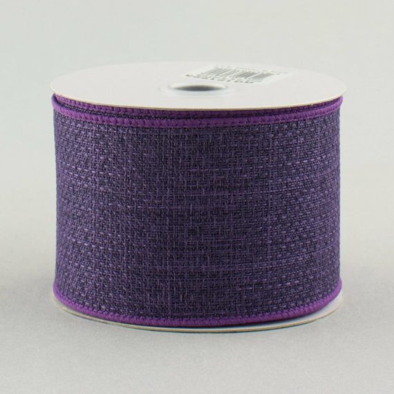 Fabric Ribbon |   2.5" Royal Faux Burlap Ribbon: Purple (10 Yards) Fabric Ribbon Fabric Ribbon