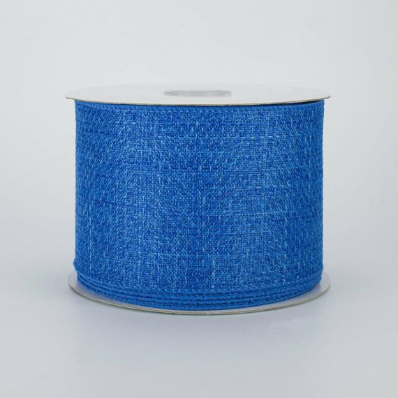 Fabric Ribbon |   2.5" Royal Faux Burlap Ribbon: Royal Blue (10 Yards) Fabric Ribbon Fabric Ribbon