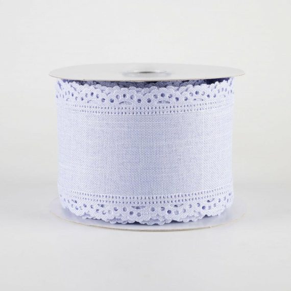 Fabric Ribbon |   2.5" Scalloped Edge Ribbon: Light Lavender (10 Yards) Fabric Ribbon Fabric Ribbon