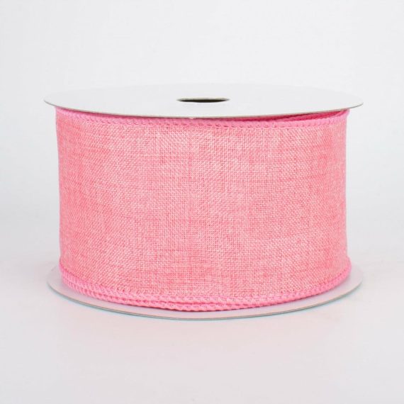 Fabric Ribbon |   2.5" Shiny Canvas Ribbon: Pink (10 Yards) Fabric Ribbon Fabric Ribbon