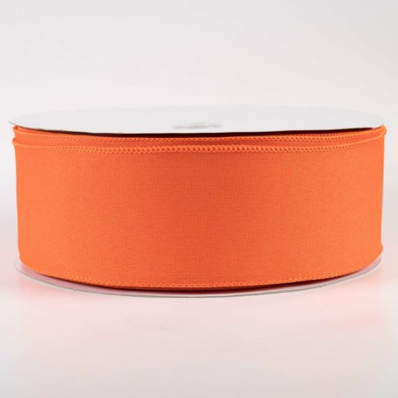 Fabric Ribbon |   2.5" Value Faux Burlap Ribbon: Orange (50 Yards) Fabric Ribbon Fabric Ribbon