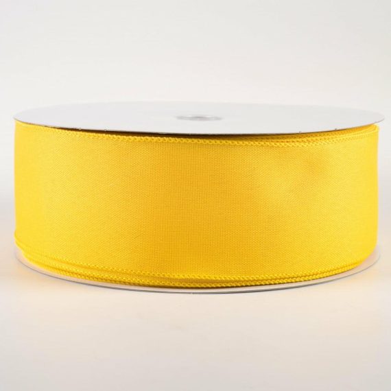 Fabric Ribbon |   2.5" Value Faux Burlap Ribbon: Yellow (50 Yards) Fabric Ribbon Fabric Ribbon