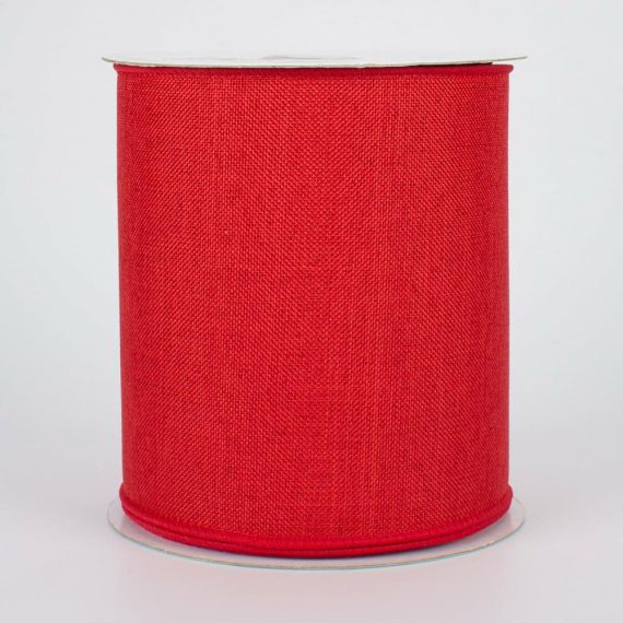 Fabric Ribbon |   4" Royal Canvas Ribbon: Red (10 Yards) Fabric Ribbon Fabric Ribbon