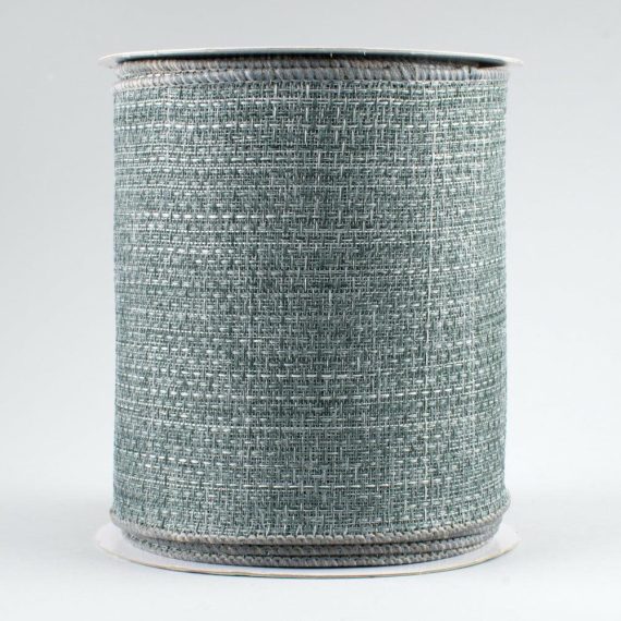 Fabric Ribbon |   4" Royal Faux Burlap Ribbon: Grey (10 Yards) Fabric Ribbon Fabric Ribbon