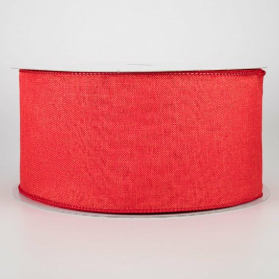 Fabric Ribbon |   4" Shiny Canvas Ribbon: Red (50 Yards) Fabric Ribbon Fabric Ribbon