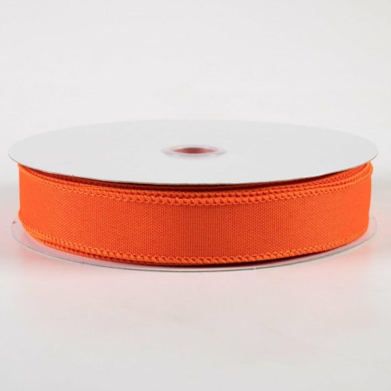 Fabric Ribbon |   7/8" Value Faux Burlap Ribbon: Orange (25 Yards) Fabric Ribbon Fabric Ribbon