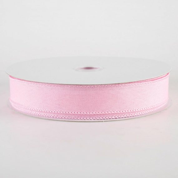 Fabric Ribbon |   7/8" Value Faux Burlap Ribbon: Pink (25 Yards) Fabric Ribbon Fabric Ribbon