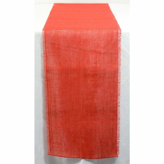 Fabric Table Runners |   72" Frayed Edge Burlap Fabric Table Runner: Red Fabric Table Runners Fabric Table Runners